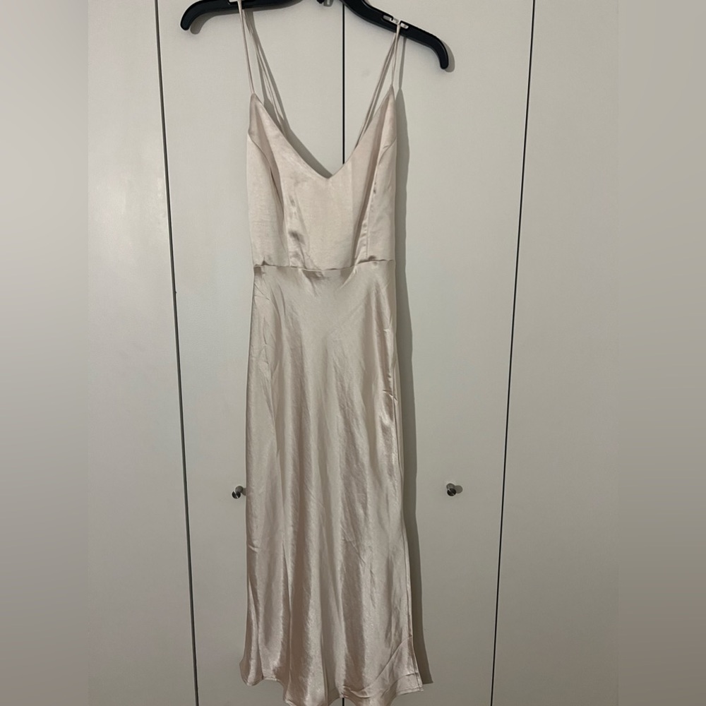 HELLO MOLLY “I Know Myself” Midi Champagne Dress - size Medium